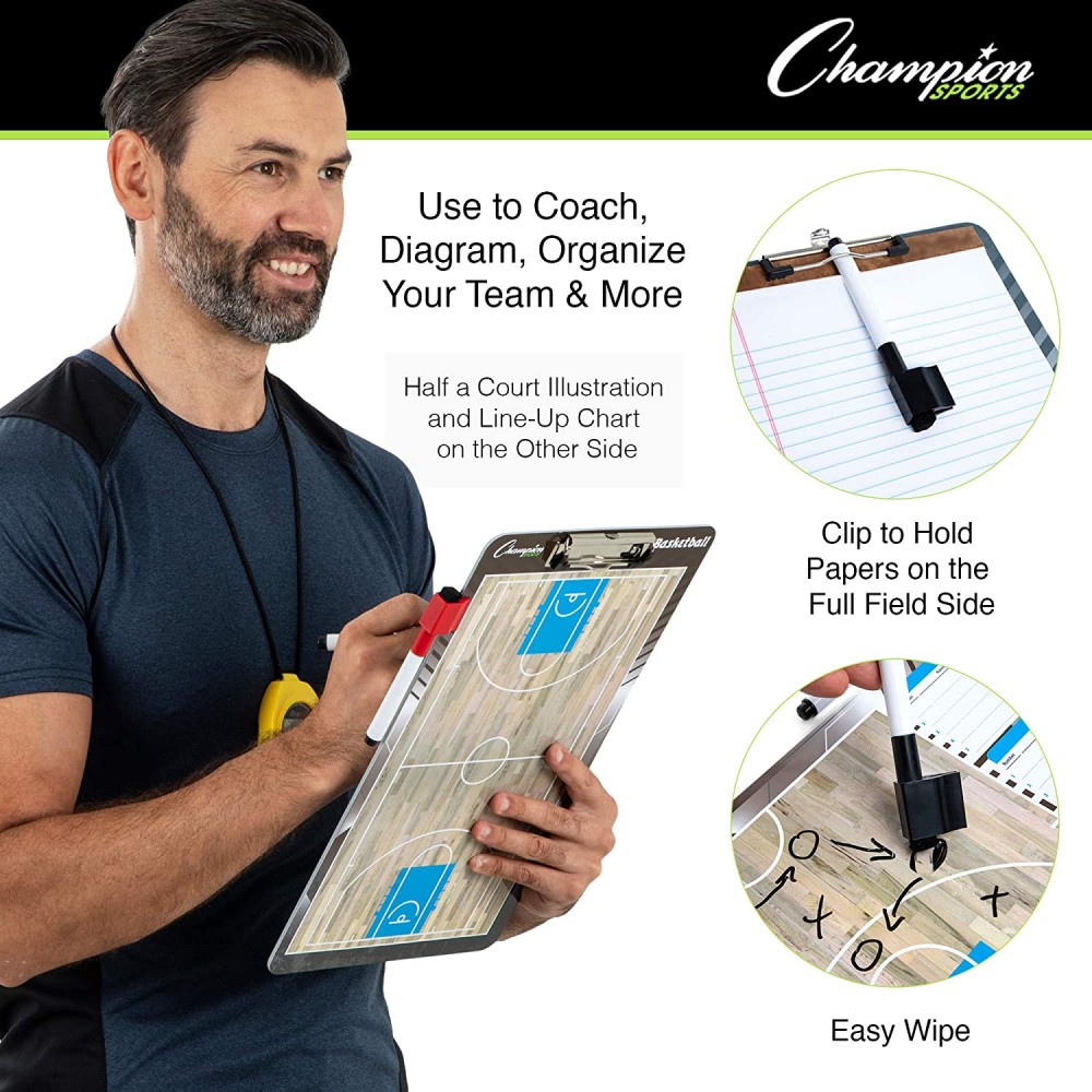 Доска тренерская баскетбольная Champion Basketball Coaching Board 25х40 см