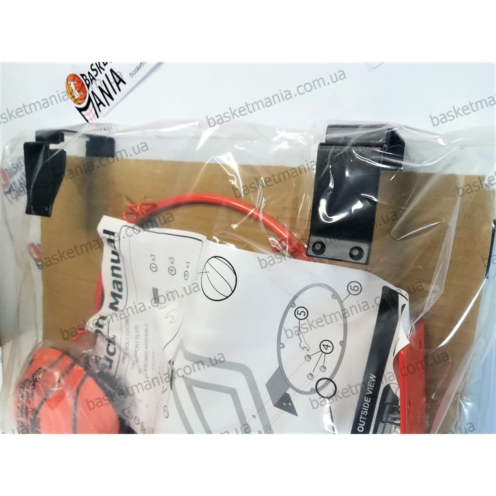 Баскетбольный мини-щит Wilson NCAA Showcase Mini Hoop 38х28 см c кольцом и сеткой (WTBA00219)