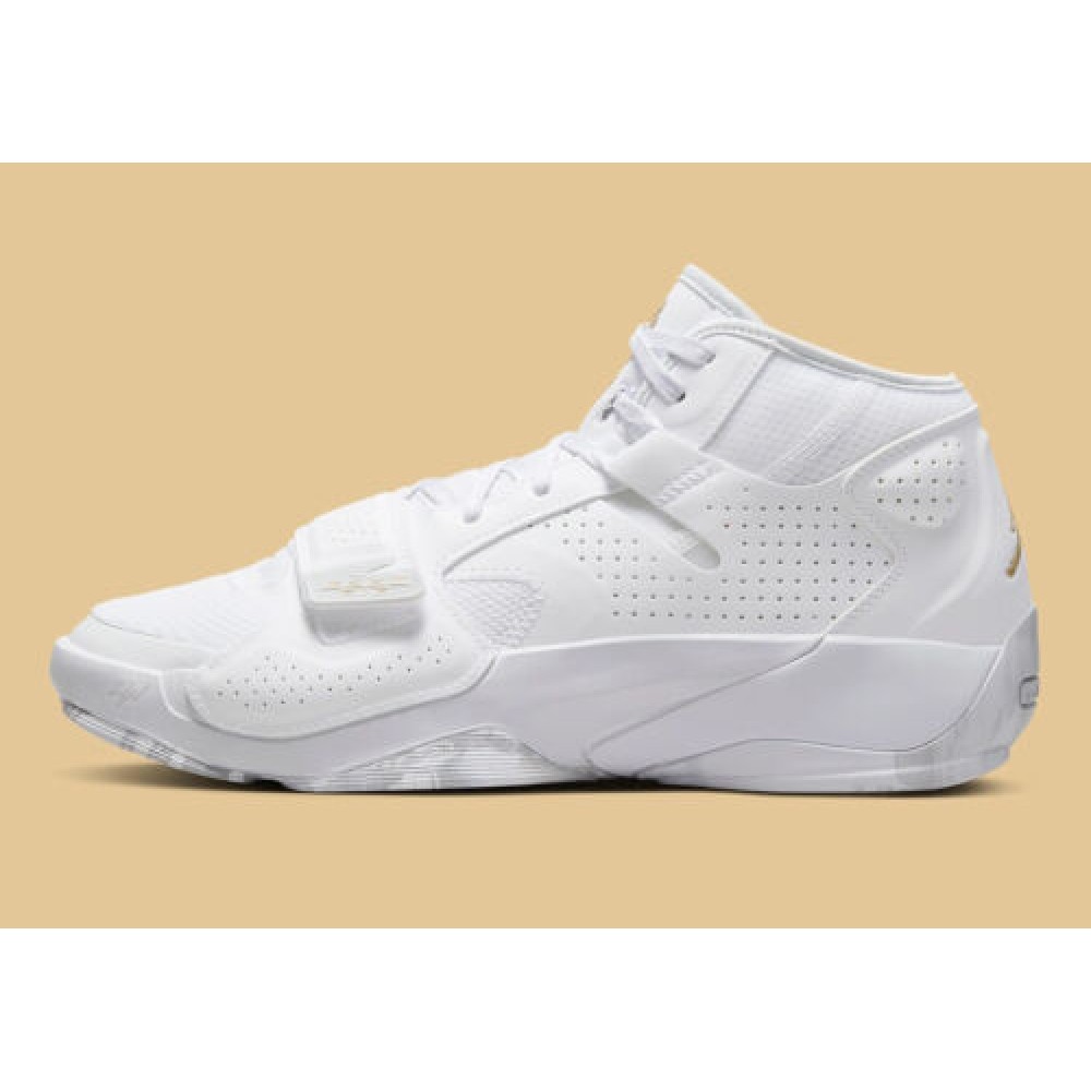 Кроссовки баскетбольные Jordan Zion 2 White Metallic Gold Basketball Shoes (DQ7688-170)