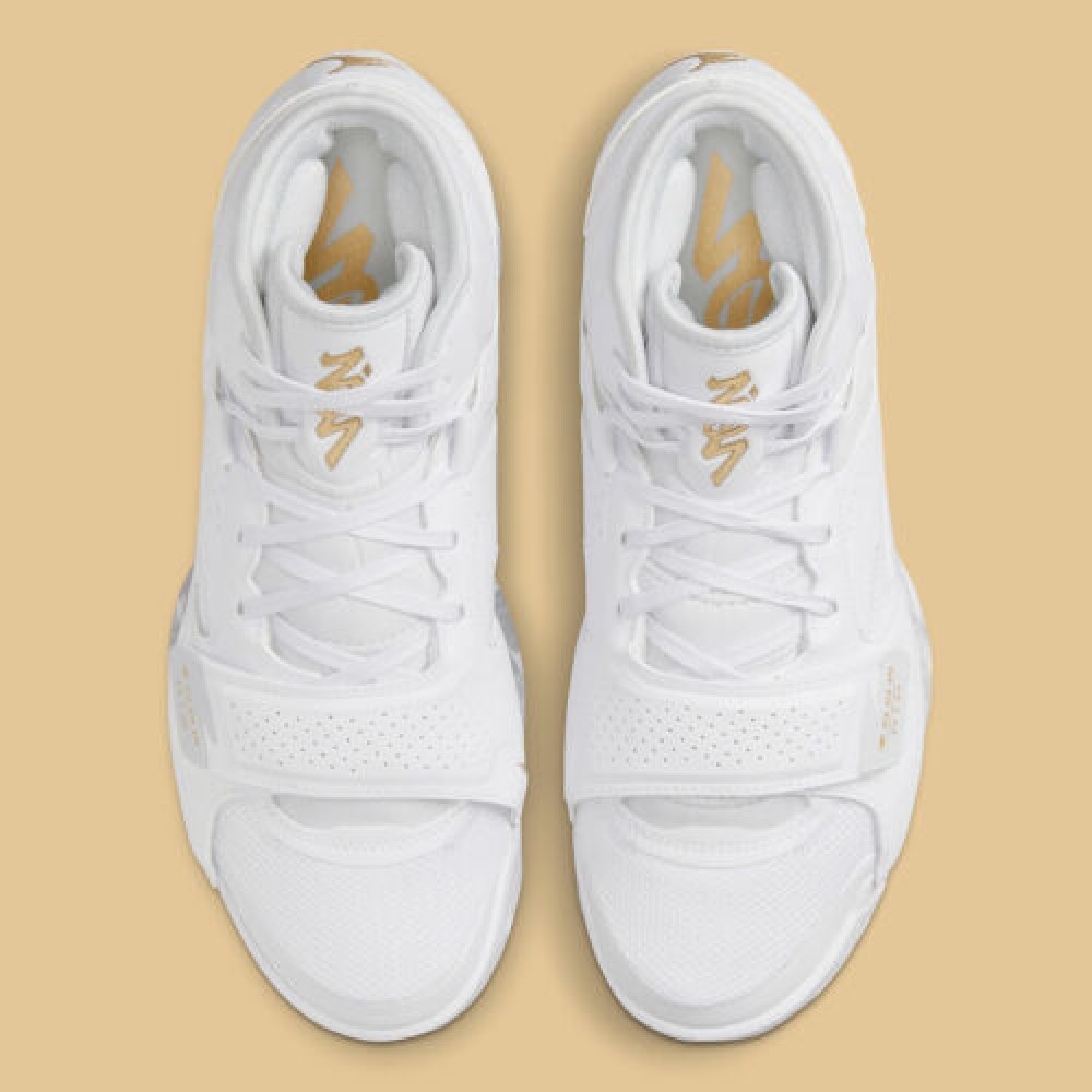 Кроссовки баскетбольные Jordan Zion 2 White Metallic Gold Basketball Shoes (DQ7688-170)