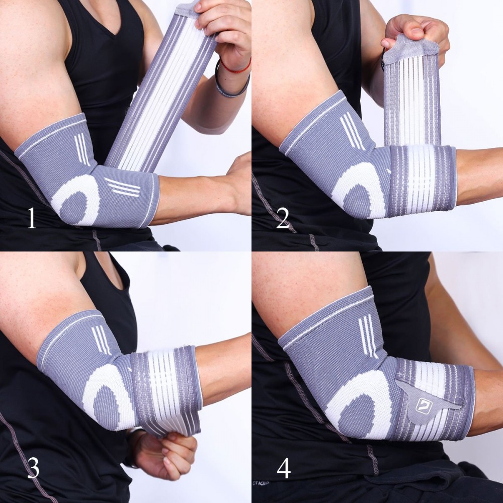 Налокотник-бандаж-фиксатор локтя регулируемый LiveUp Elbow Support для поддержки и защиты (LS5673)