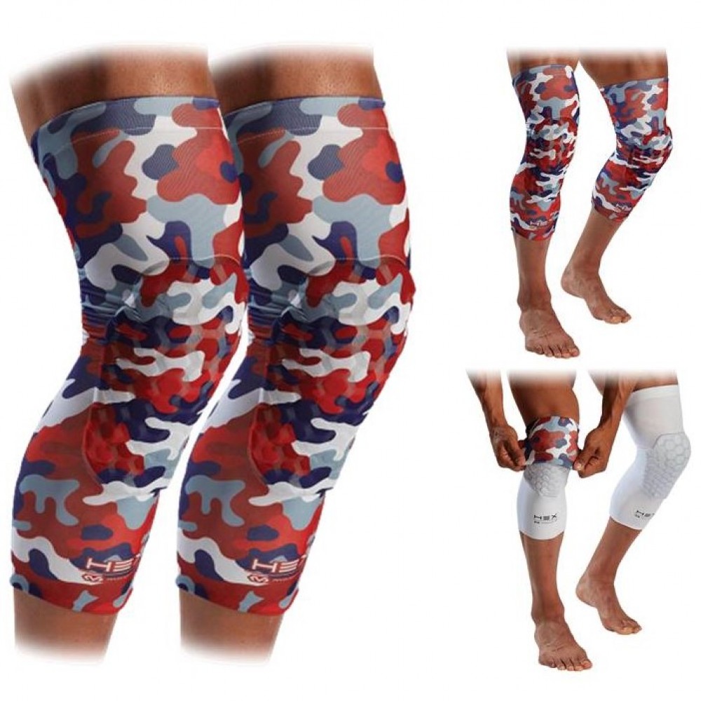Наколенники баскетбольные McDavid 6446 Hex Knee Pads размер L, XL двухсторонние белые-USA-камуфляж (6446)