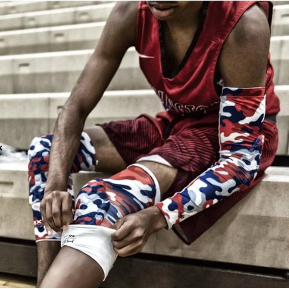 Наколенники баскетбольные McDavid 6446 Hex Knee Pads размер L, XL двухсторонние белые-USA-камуфляж (6446)