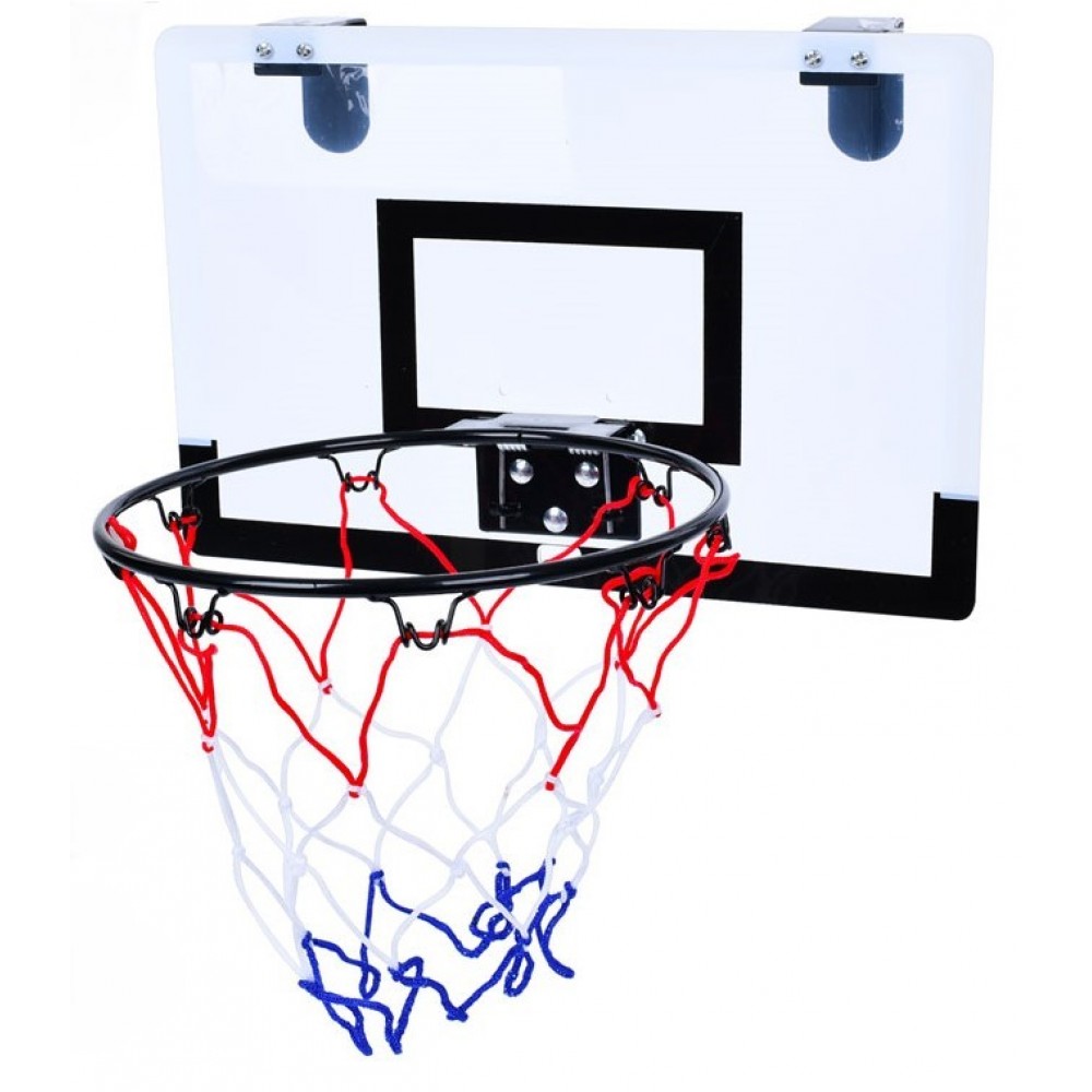 Мини-щит баскетбольный на дверь Basketball MiniHoop 40х30 см с кольцом 24,5 см и сеткой (MR1184)