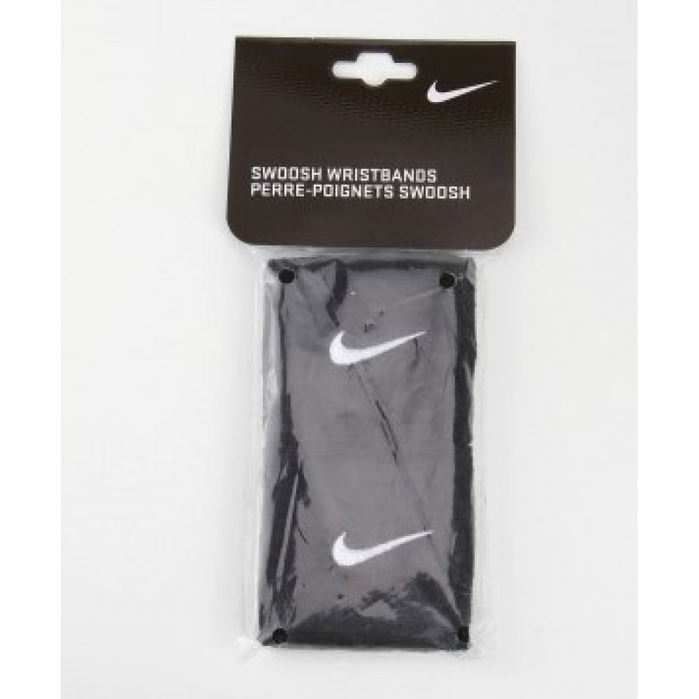 Набор: повязка на голову Nike Swoosh Headband 1 шт. и напульсник Nike Swosh Wristbands 2 шт. черный (N.NN.07.010.OS)