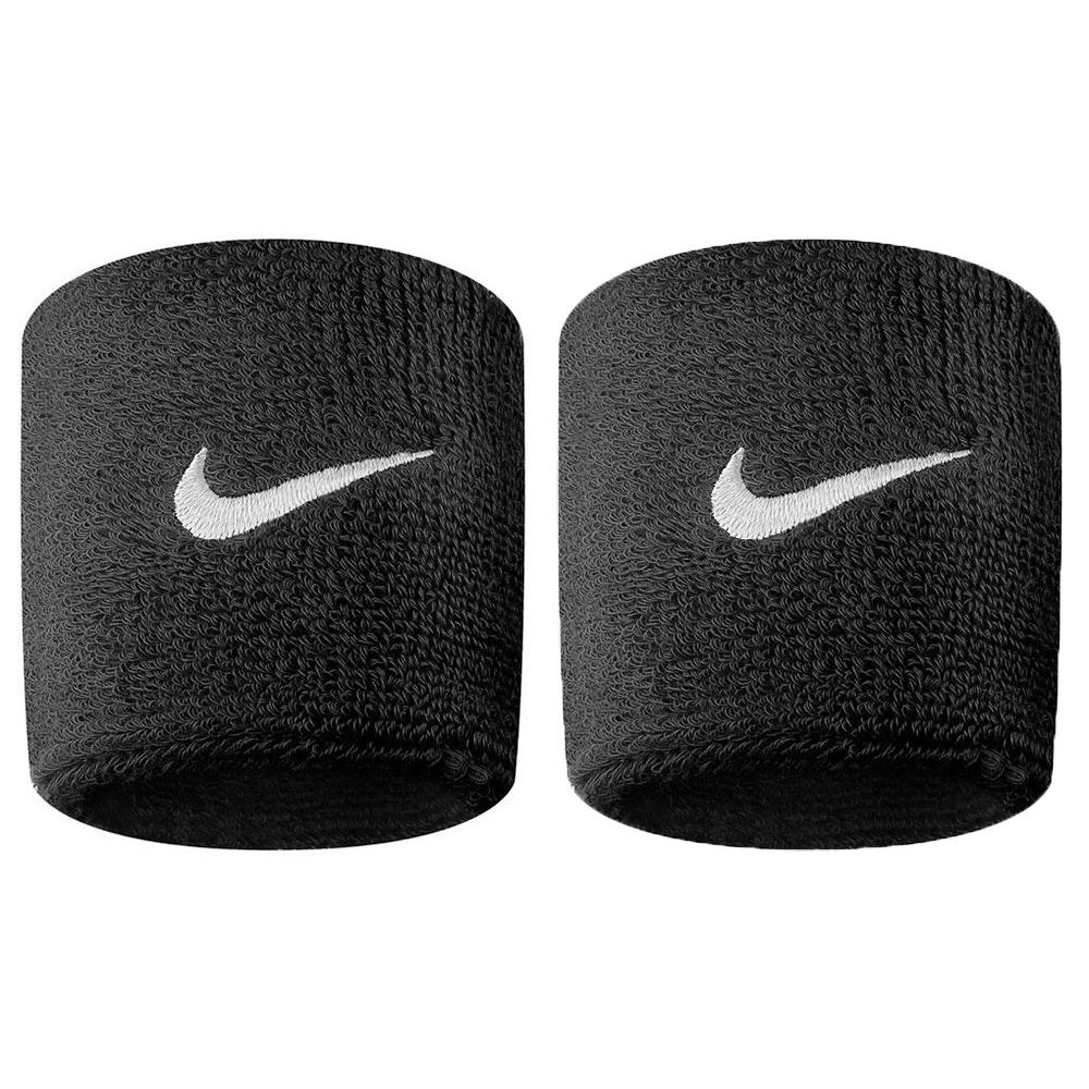 Напульсники Nike Swoosh Wristbands 2 шт. (1 пара) для спорта, игр, тренировок черные (N.NN.04.010.OS)