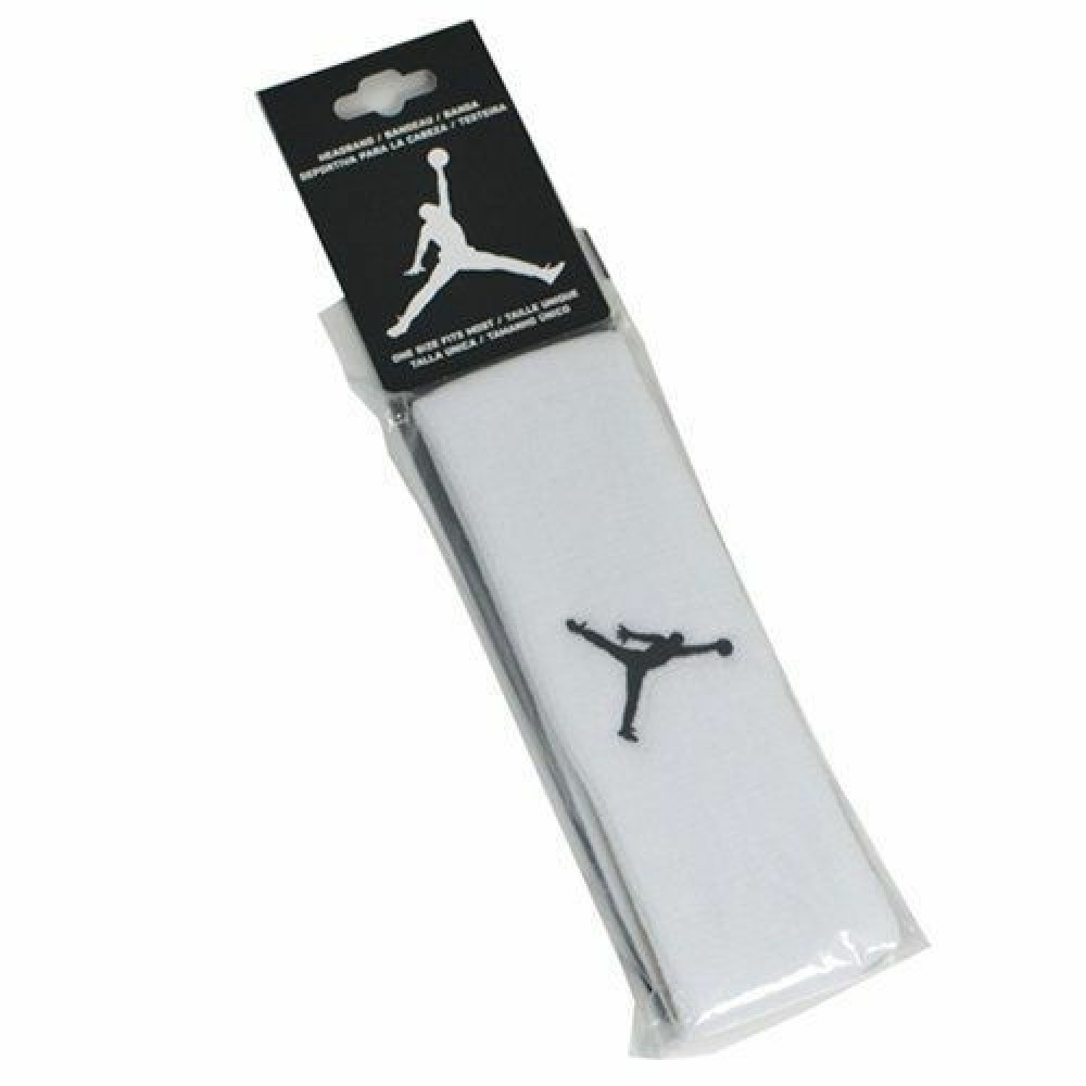 Повязка баскетбольная на голову Jordan Dri-Fit Jumpman Headband белая (J.KN.00.101.OS)