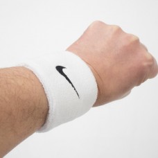 Напульсники Nike Swoosh Wristbands 2 шт. (1 пара) для спорта, игр, тренировок белые (N.NN.04.101.OS)