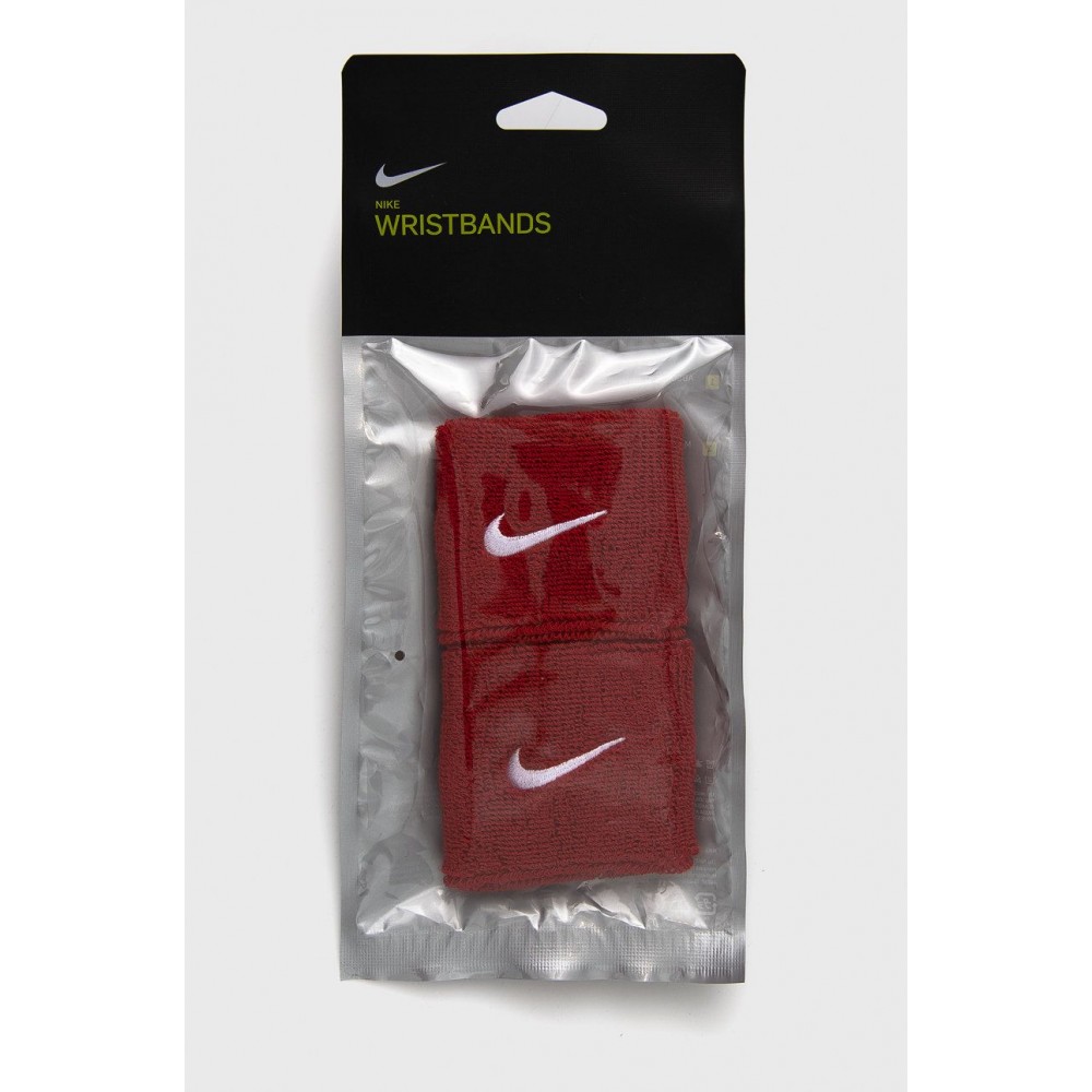 Напульсники Nike Swoosh Wristbands 2 шт. (1 пара) для спорта, игр, тренировок красные (N.NN.04.601.OS)