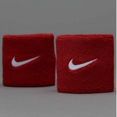 Напульсники Nike Swoosh Wristbands 2 шт. (1 пара) для спорта, игр, тренировок красные (N.NN.04.601.OS)