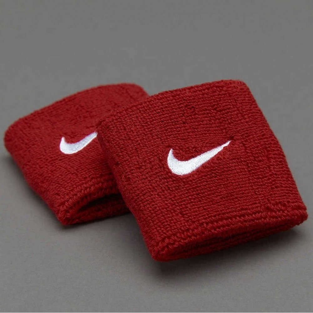 Напульсники Nike Swoosh Wristbands 2 шт. (1 пара) для спорта, игр, тренировок красные (N.NN.04.601.OS)