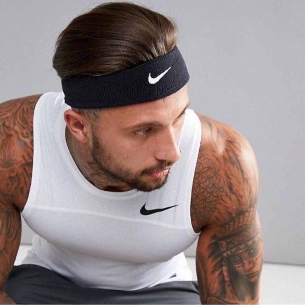 Повязка на голову Nike Swoosh Headband синяя (N.NN.07.402.OS) 