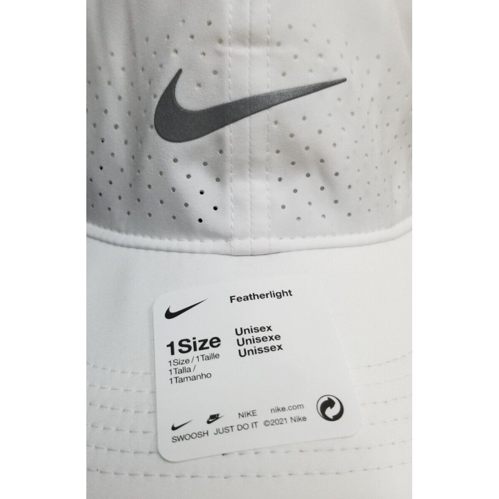 Кепка-бейсболка Nike Dri-FIT Aerobill Featherlight Cap белая для бега (DC3598-100)