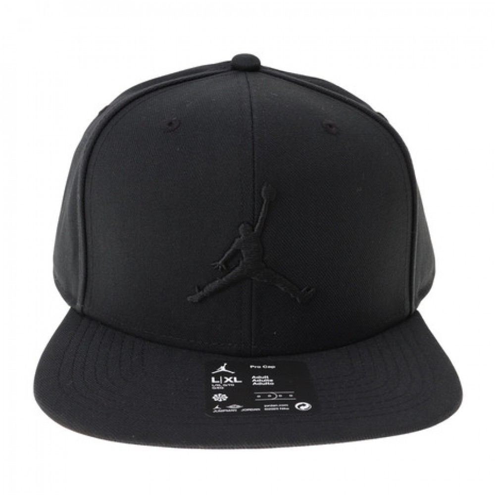 Кепка Jordan Pro Jumpman Snapback снэпбек бейсболка с прямым козырьком черная оригинал (FD5184-010)