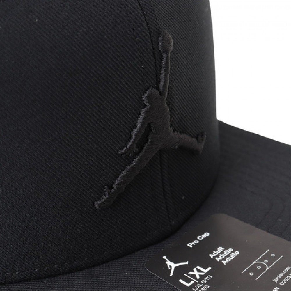 Кепка Jordan Pro Jumpman Snapback снэпбек бейсболка с прямым козырьком черная оригинал (FD5184-010)