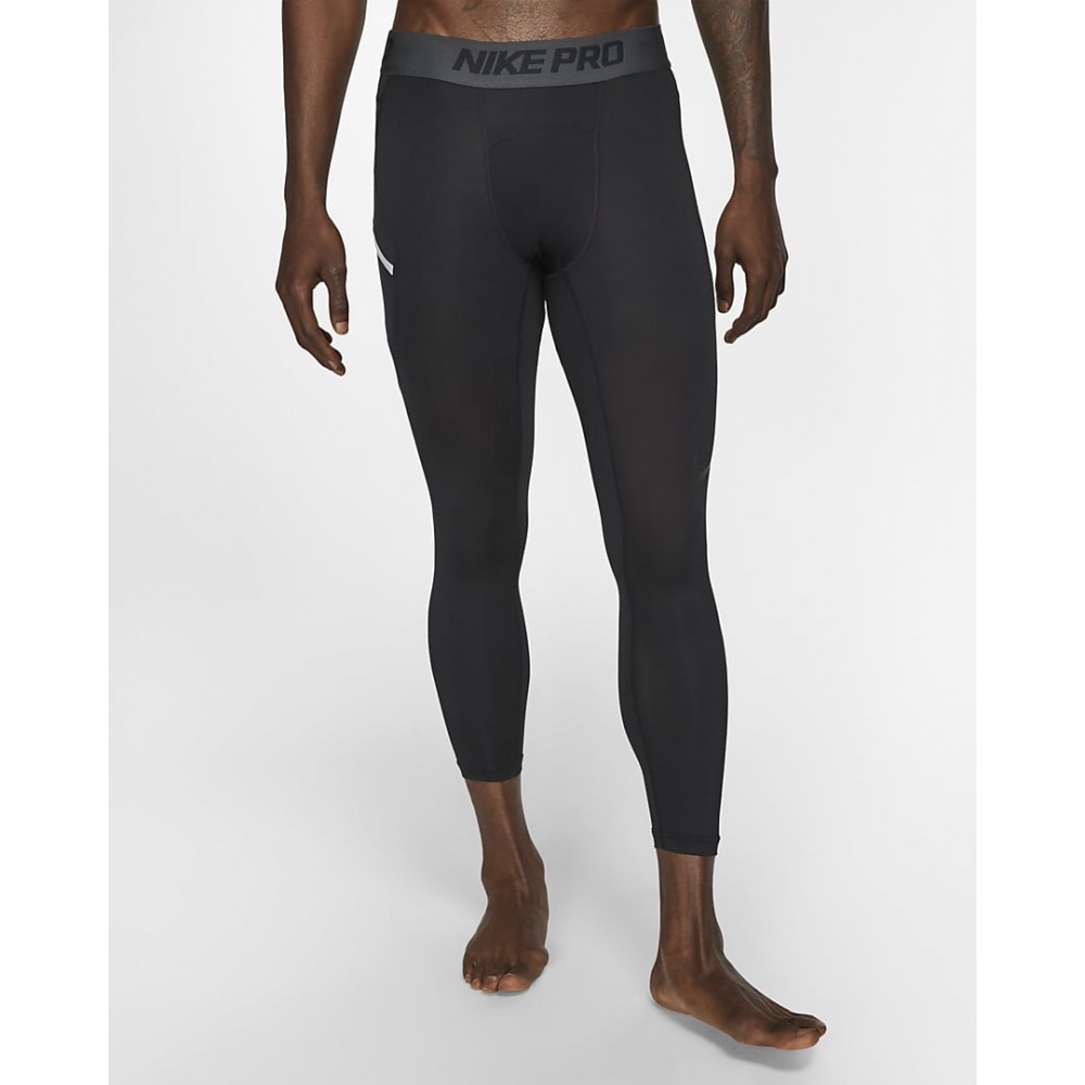 Тайтсы мужские баскетбольные Nike Pro Men's 3/4 Basketball Tights чорные (AT3383-010)