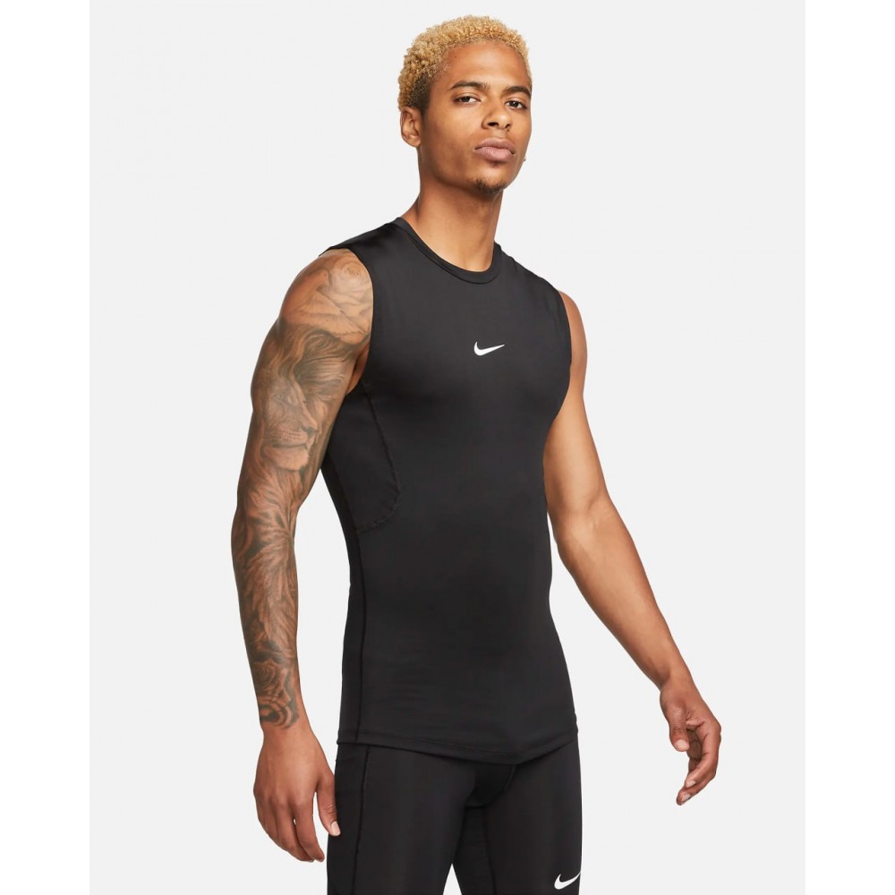 Майка Nike Pro Men's Dri-FIT Tight Sleeveless Top компрессионная мужская черная оригинал (FB7914-010)