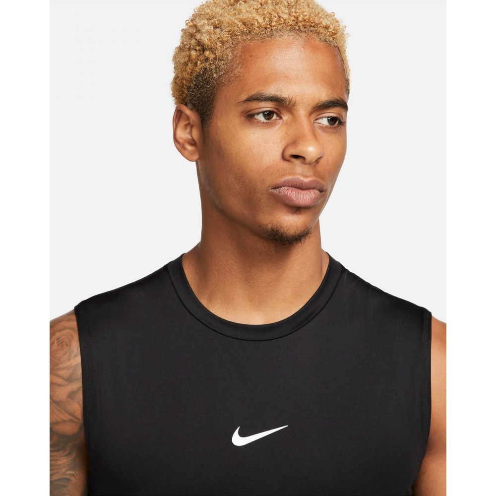 Майка Nike Pro Men's Dri-FIT Tight Sleeveless Top компрессионная мужская черная оригинал (FB7914-010)