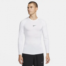 Футболка компресионная Nike Pro Men's Dri-FIT Tight Long-Sleeve Fitness Top белая оригинал (FB7919-100)