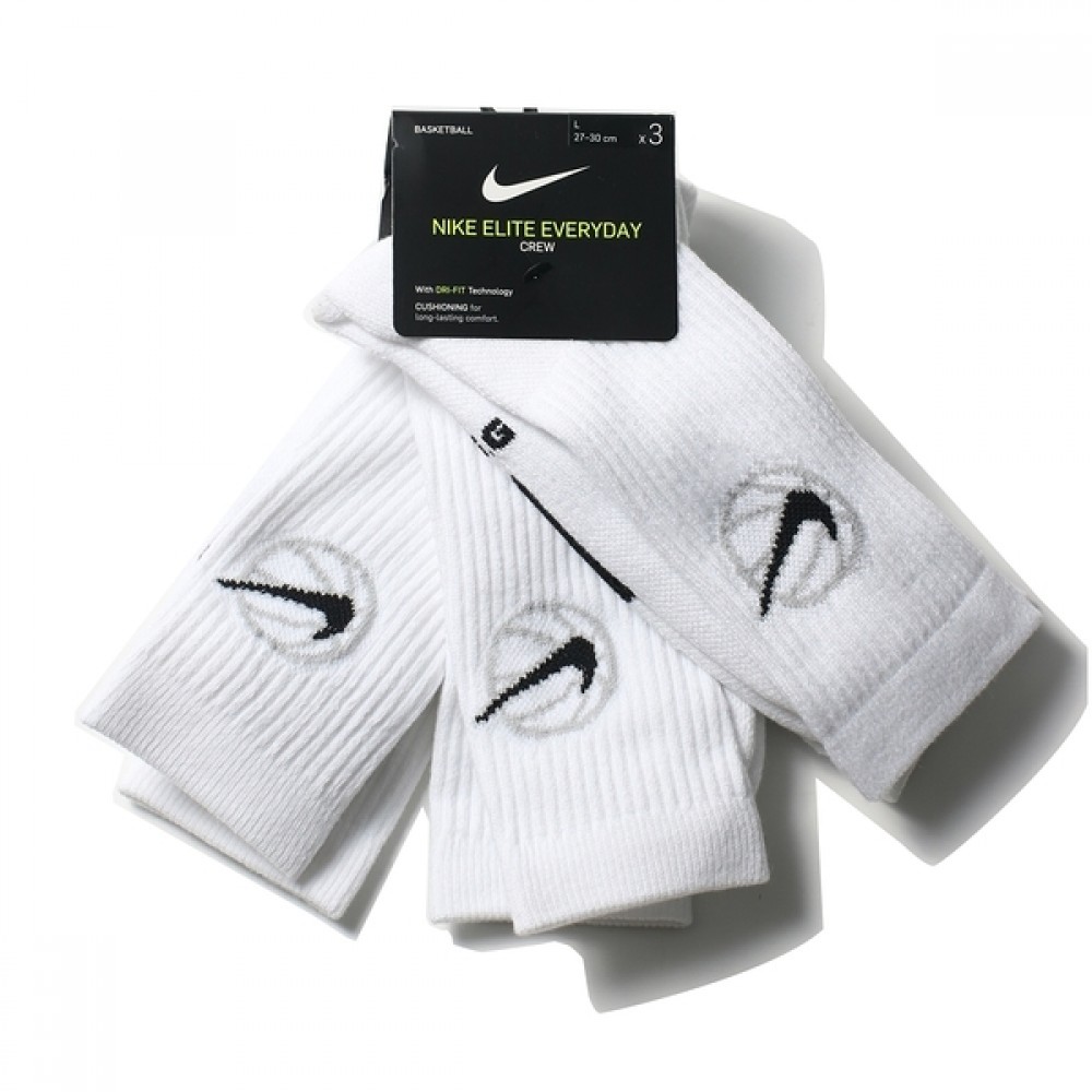 Носки баскетбольные Nike Everyday Crew Basketball Socks 3 пары белые (DA2123-100)
