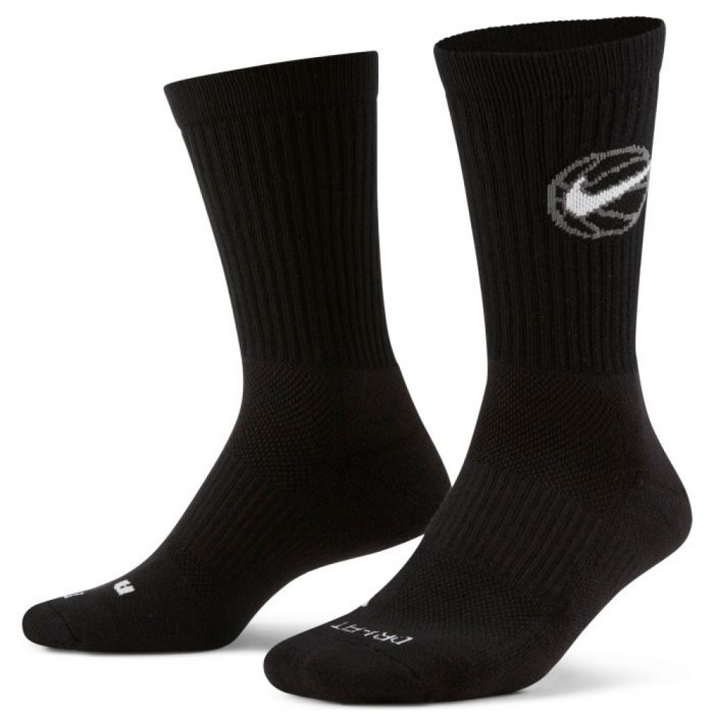 Носки баскетбольные Nike Everyday Crew Basketball Socks 1 пара белые-серые-черные (DA2123-902.1)