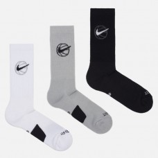 Носки баскетбольные Nike Everyday Crew Basketball Socks 1 пара белые-серые-черные (DA2123-902.1)