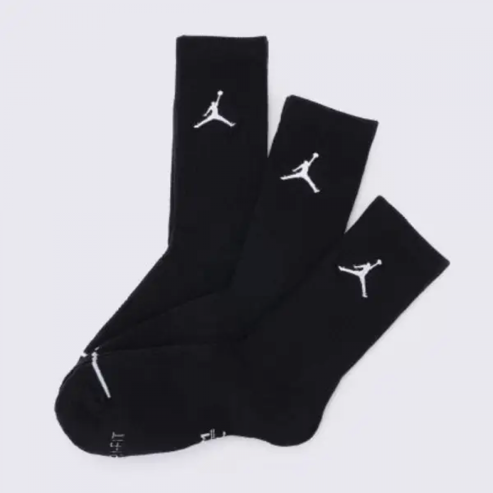 Носки баскетбольные Jordan Джордан Everyday Crew Socks для спорта и на каждый день 3 пары (DX9632-010)