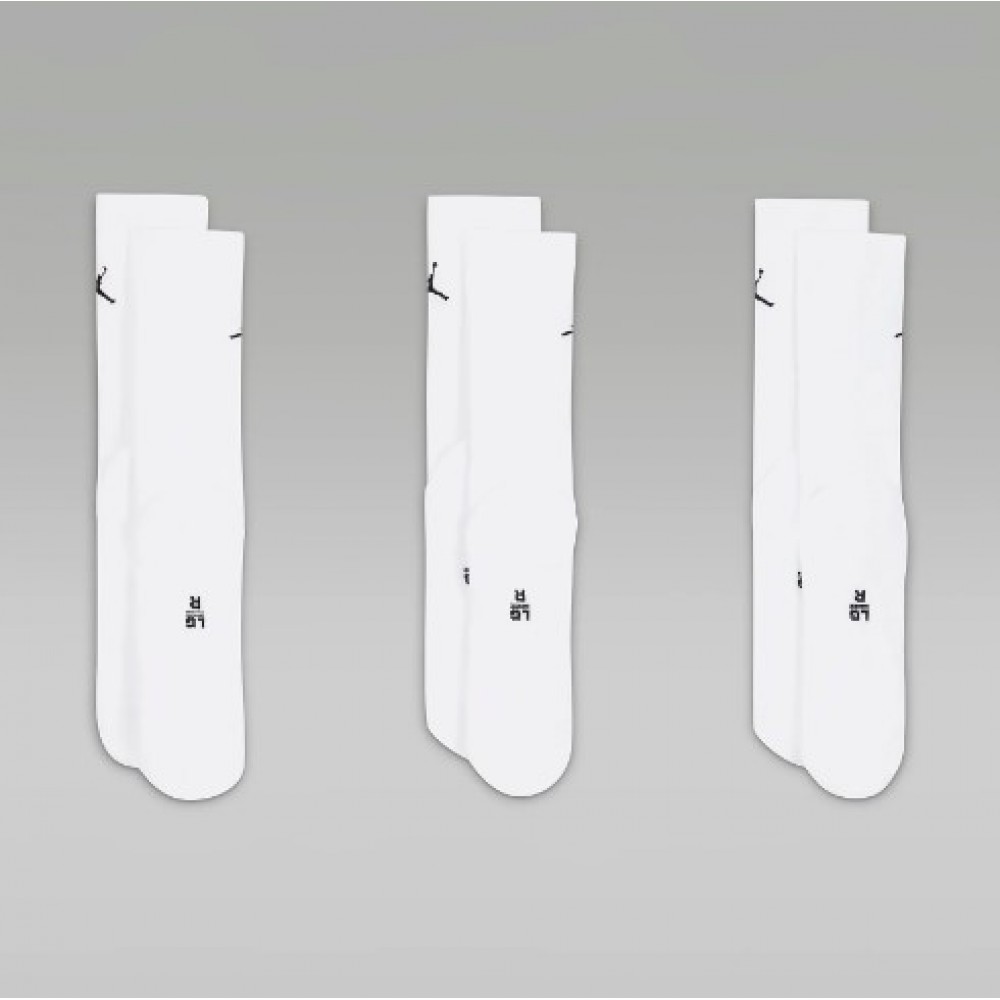 Баскетбольные носки Jordan Everyday Crew Socks 3 пары белые оригинал (DX9632-100)