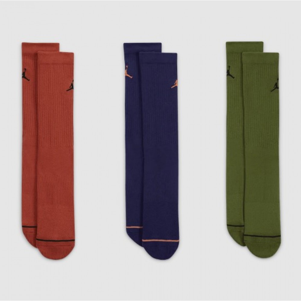 Носки баскетбольные Jordan Everyday Crew Socks для спорта и на каждый день 3 пары (DX9632-912)