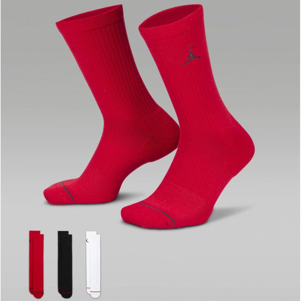 Носки баскетбольные Jordan Everyday Crew Socks для спорта и на каждый день 3 пары (DX9632-918)