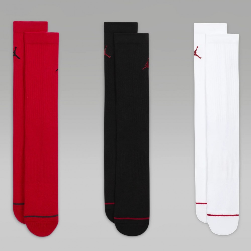 Носки баскетбольные Jordan Everyday Crew Socks для спорта и на каждый день 3 пары (DX9632-918)