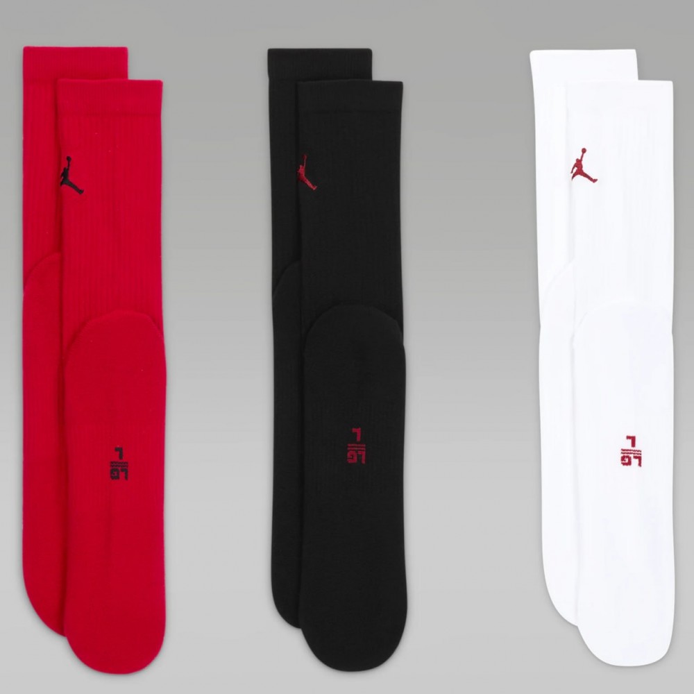 Носки баскетбольные Jordan Everyday Crew Socks для спорта и на каждый день 3 пары (DX9632-918)