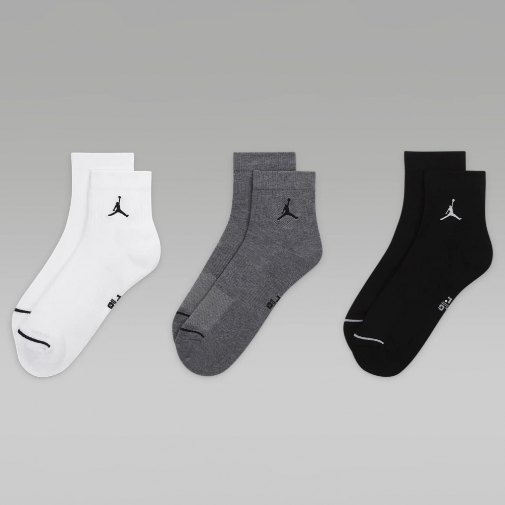 Носки баскетбольные Jordan Джордан Everyday Ankle Socks средние 3 пары (DX9655-911)