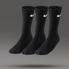 Носки Nike Найк Value Cotton Crew 3 пары черные высокие оригинал (SX4508-001)