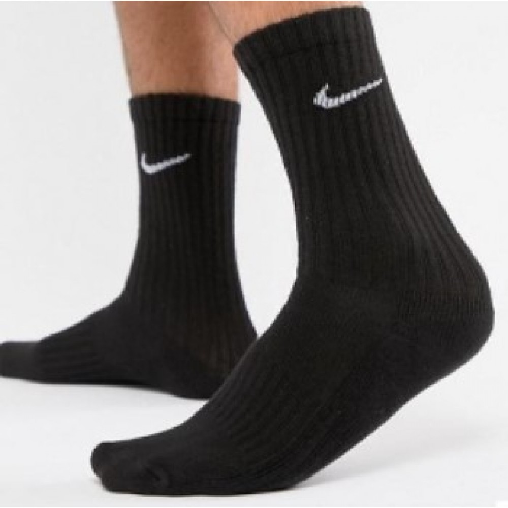 Носки Nike Найк Value Cotton Crew 3 пары черные высокие оригинал (SX4508-001)