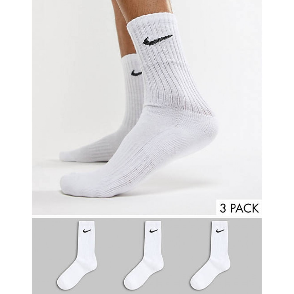 Носки спортивные Nike Value Cotton Crew 3 пары белые (SX4508-101)