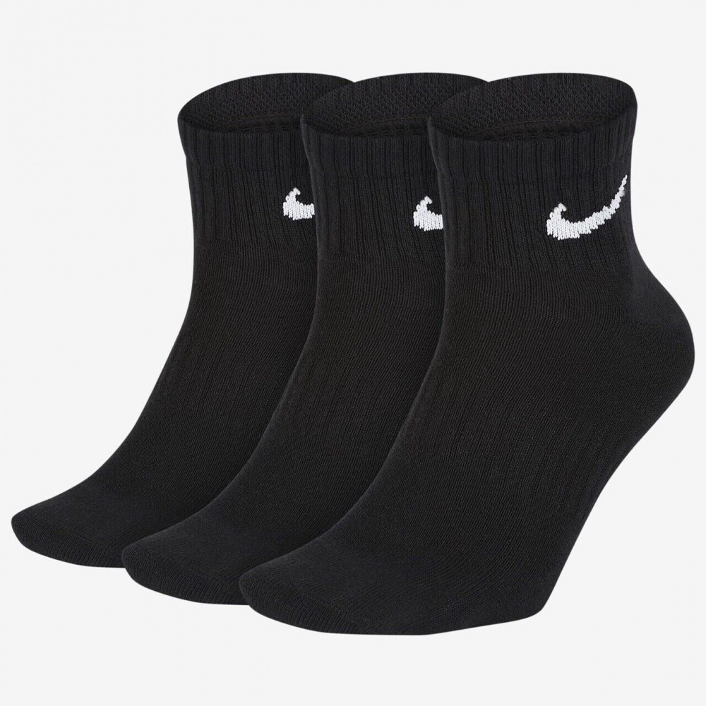 Носки спортивные Nike Perfomance  Lightweight Quarter Socks 3 пары черные (SX4706-001)