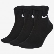 Носки спортивные Nike Perfomance  Lightweight Quarter Socks 3 пары черные (SX4706-001)