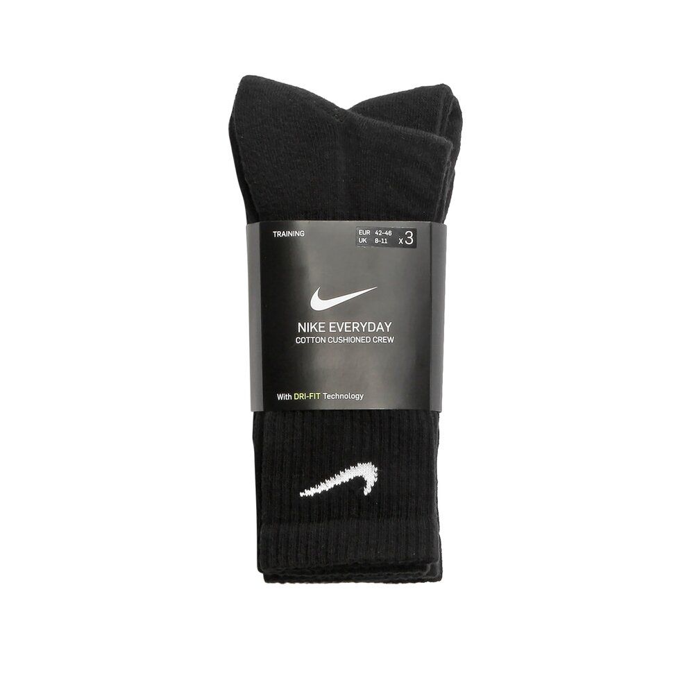 Носки спортивные Nike Everyday Cushion Crew 3 пары черный (SX7664-010)