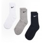 Носки спортивные Nike Everyday Cushion Crew 3 пары черный-серый-белый (SX7664-901)