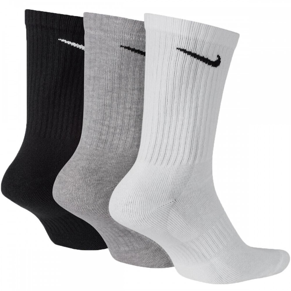 Носки спортивные Nike Everyday Cushion Crew 3 пары черный-серый-белый (SX7664-901)