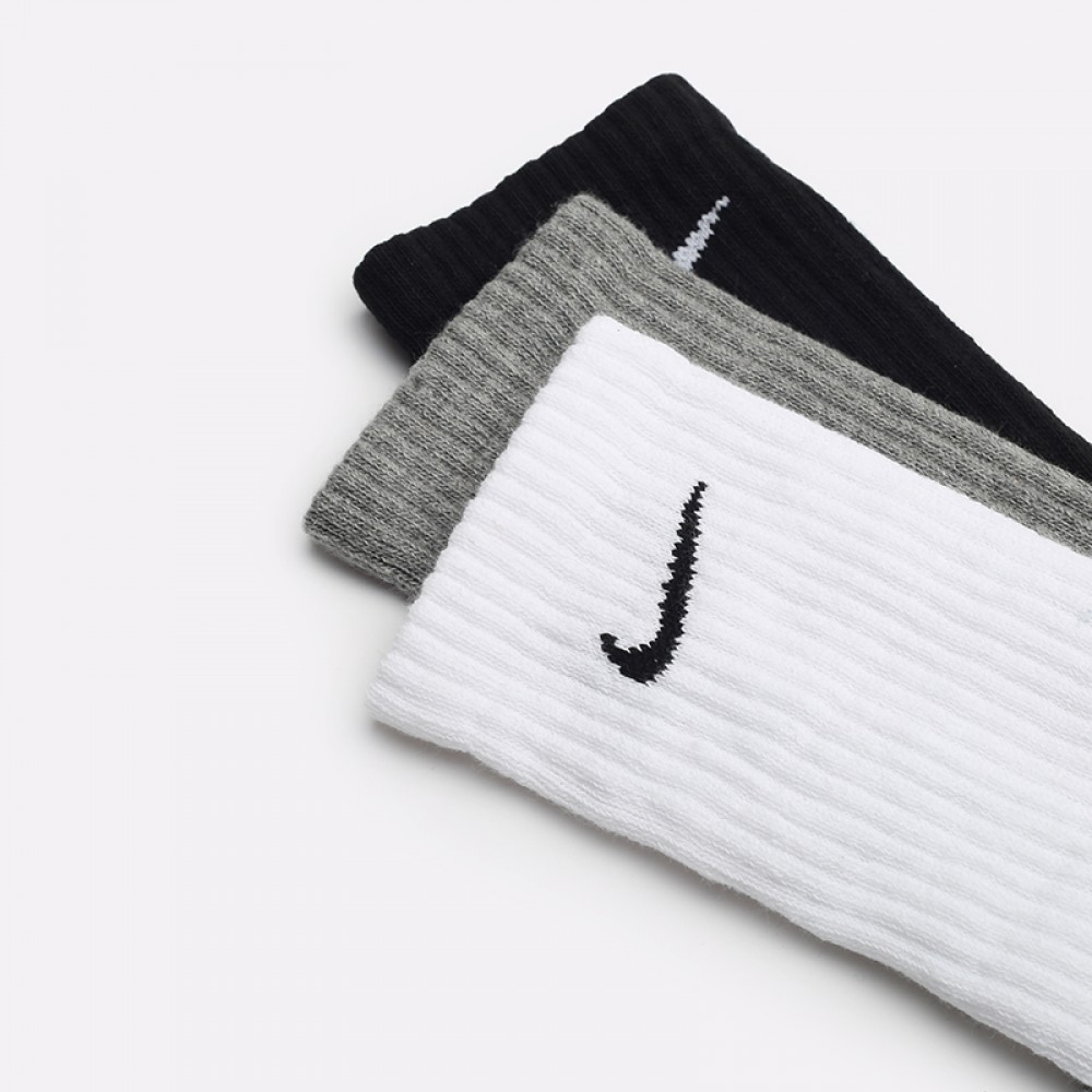 Носки спортивные Nike Everyday Cushion Crew 3 пары черный-серый-белый (SX7664-964)