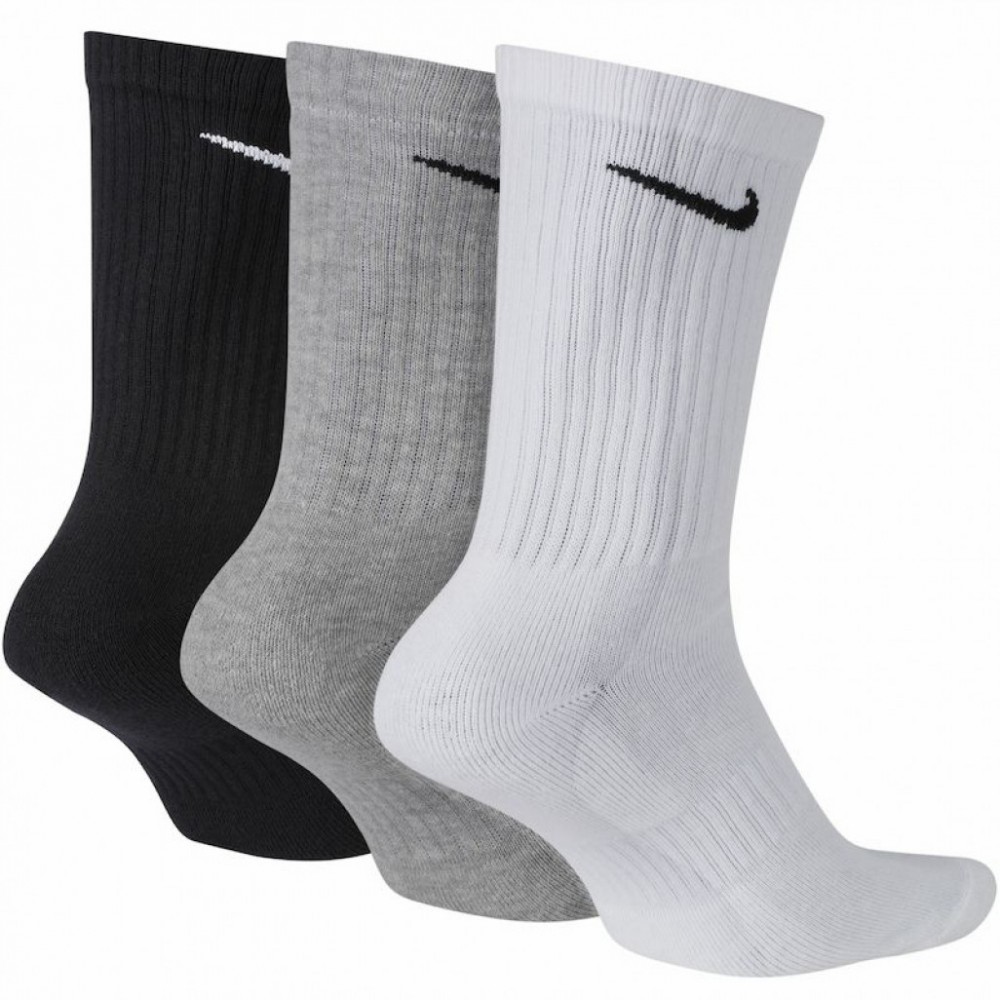 Носки спортивные Nike Everyday Cushion Crew 3 пары черный-серый-белый (SX7664-964)