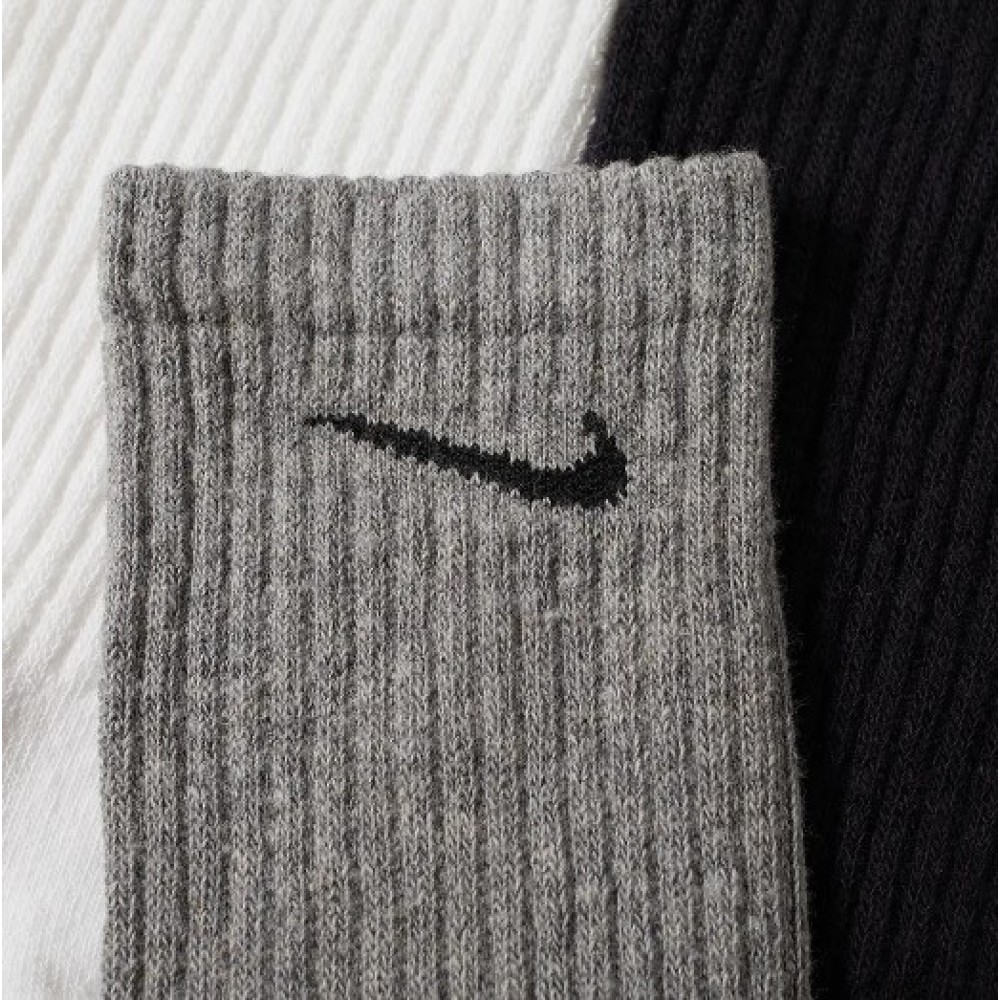 Носки спортивные Nike Everyday Cushion Crew 3 пары черный-серый-белый (SX7664-964)