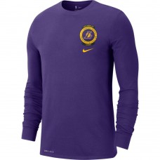 Футболка баскетбольная c длинными рукавами Nike Los Angeles Lakers Crest Logo размер L (CK8656-547) 