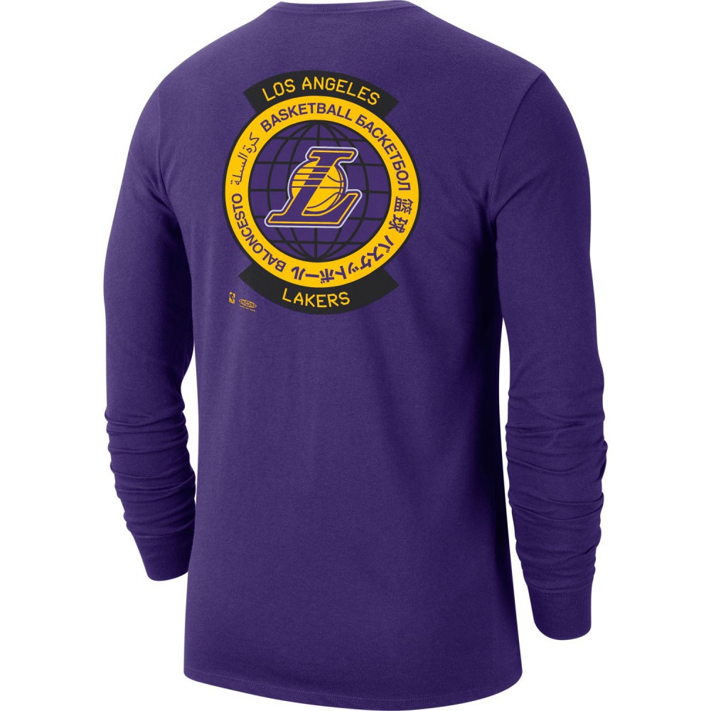 Футболка баскетбольная c длинными рукавами Nike Los Angeles Lakers Crest Logo размер L (CK8656-547) 