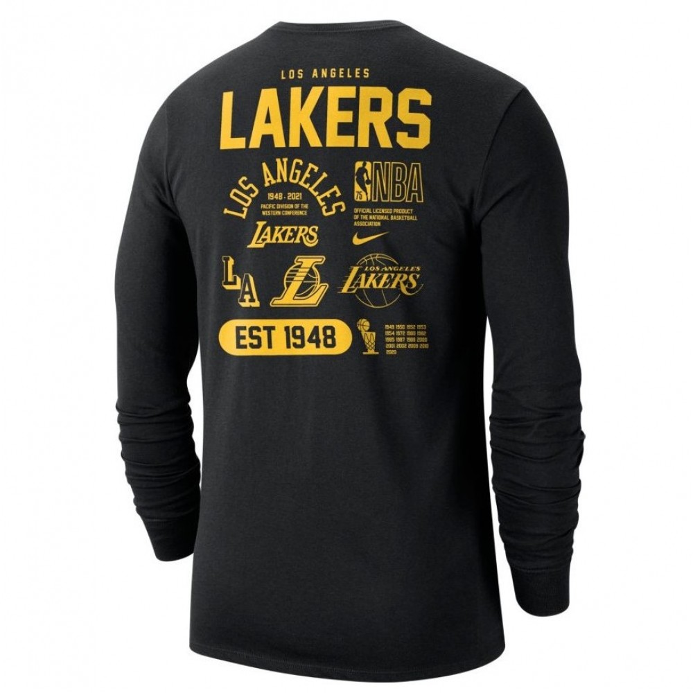 Футболка баскетбольная c длинными рукавами Nike Los Angeles Lakers Courtside Elements Longsleeve (DA5897-010)