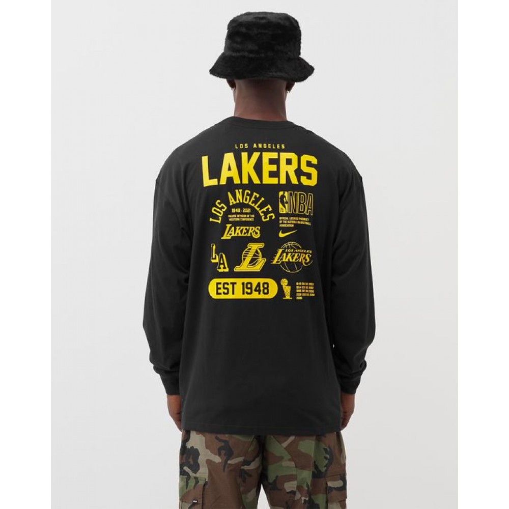 Футболка баскетбольная c длинными рукавами Nike Los Angeles Lakers Courtside Elements Longsleeve (DA5897-010)