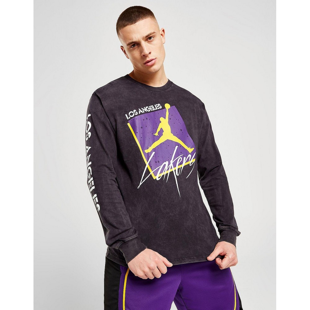 Футболка-лонгслив баскетбольная c длинными рукавами Jordan Los Angeles Lakers Courtside Statement Edition (DV5747-010)