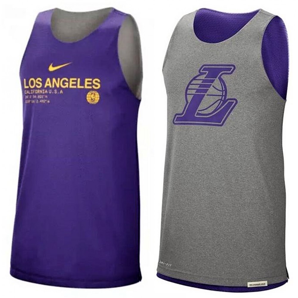 Майка баскетбольная двухсторонняя Nike NBA Los Angeles Lakers Reversible Courtside Tank Top (CN0716-504)